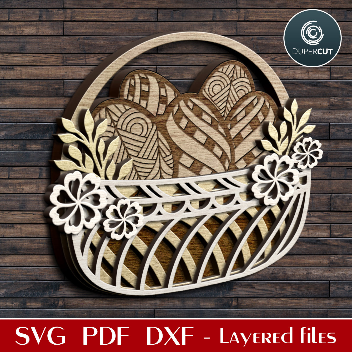 EASTER EGGS BASKET - SVG / DXF