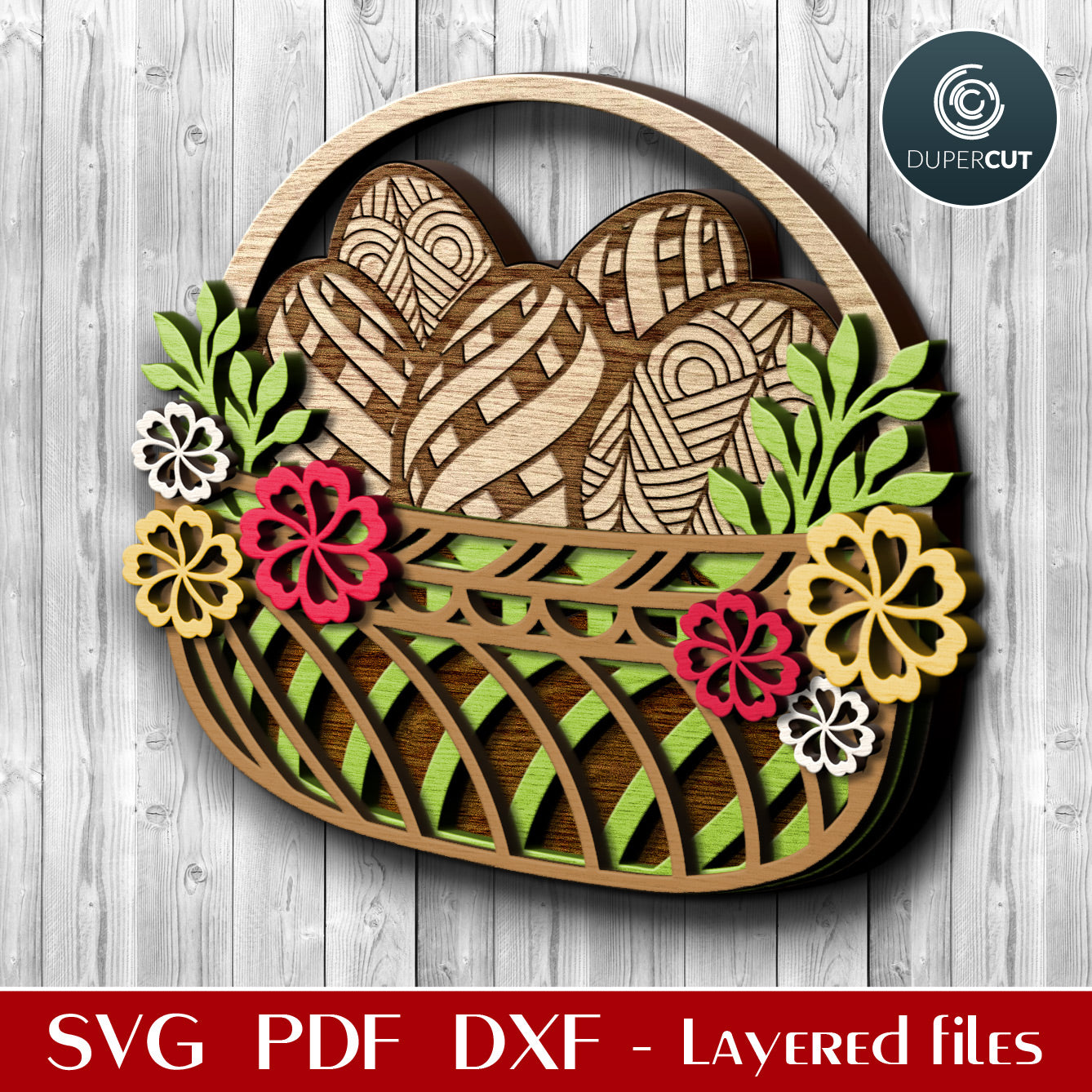 EASTER EGGS BASKET - SVG / DXF