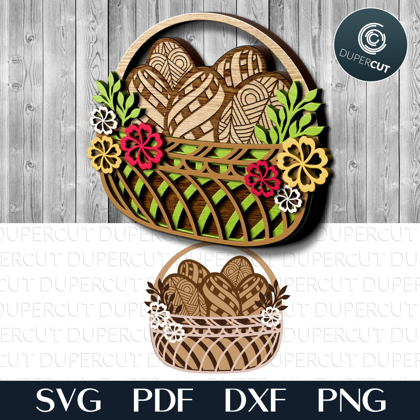 EASTER EGGS BASKET - SVG / DXF