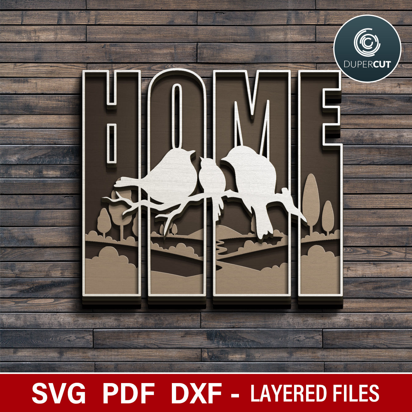 4 designs: HOME sign - SVG / DXF