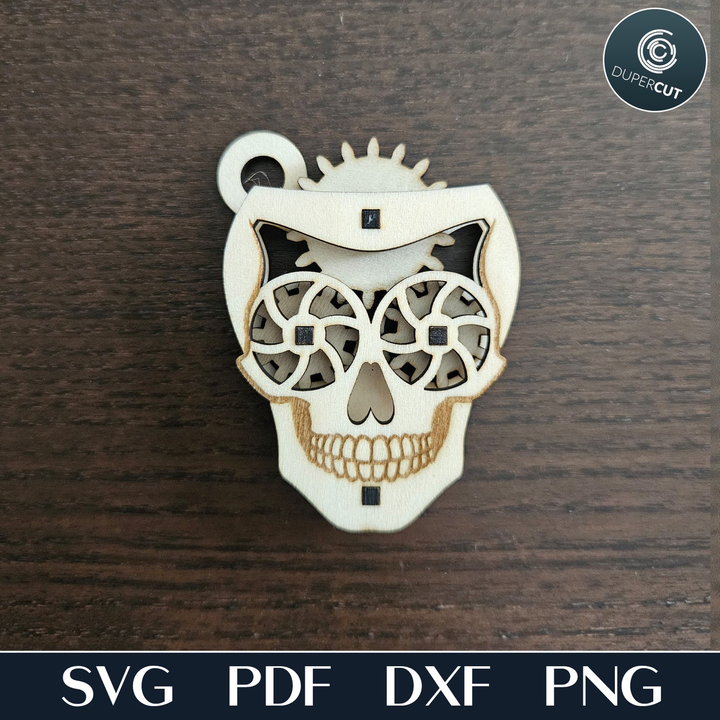 Skull Fidget Keychain - SVG / DXF
