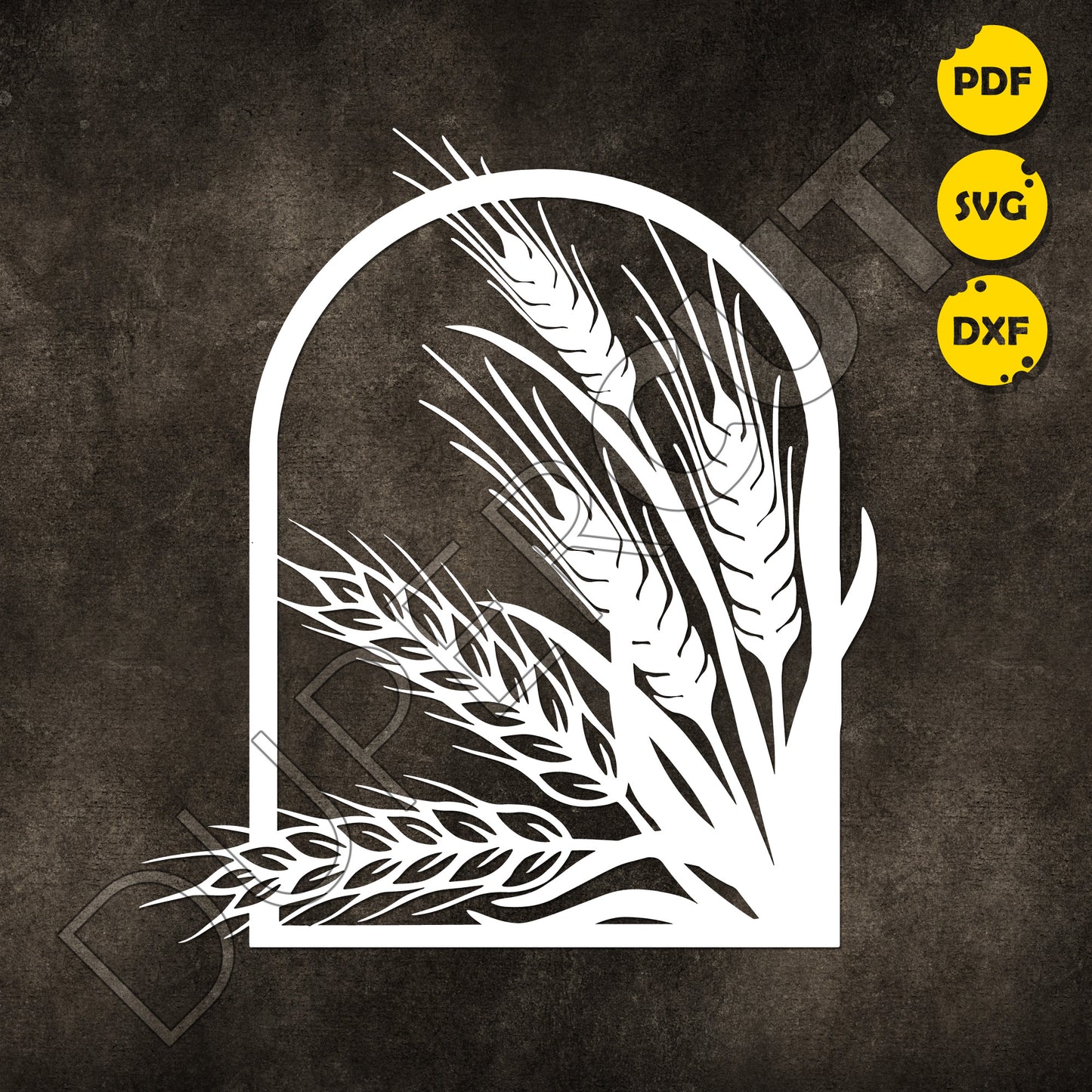 Wheat arch, for beginners, easy to weed files. Paper cutting template SVG PNG DXF files. For DIY projects Cricut, Glowforge, Silhouette Cameo, CNC Machines.