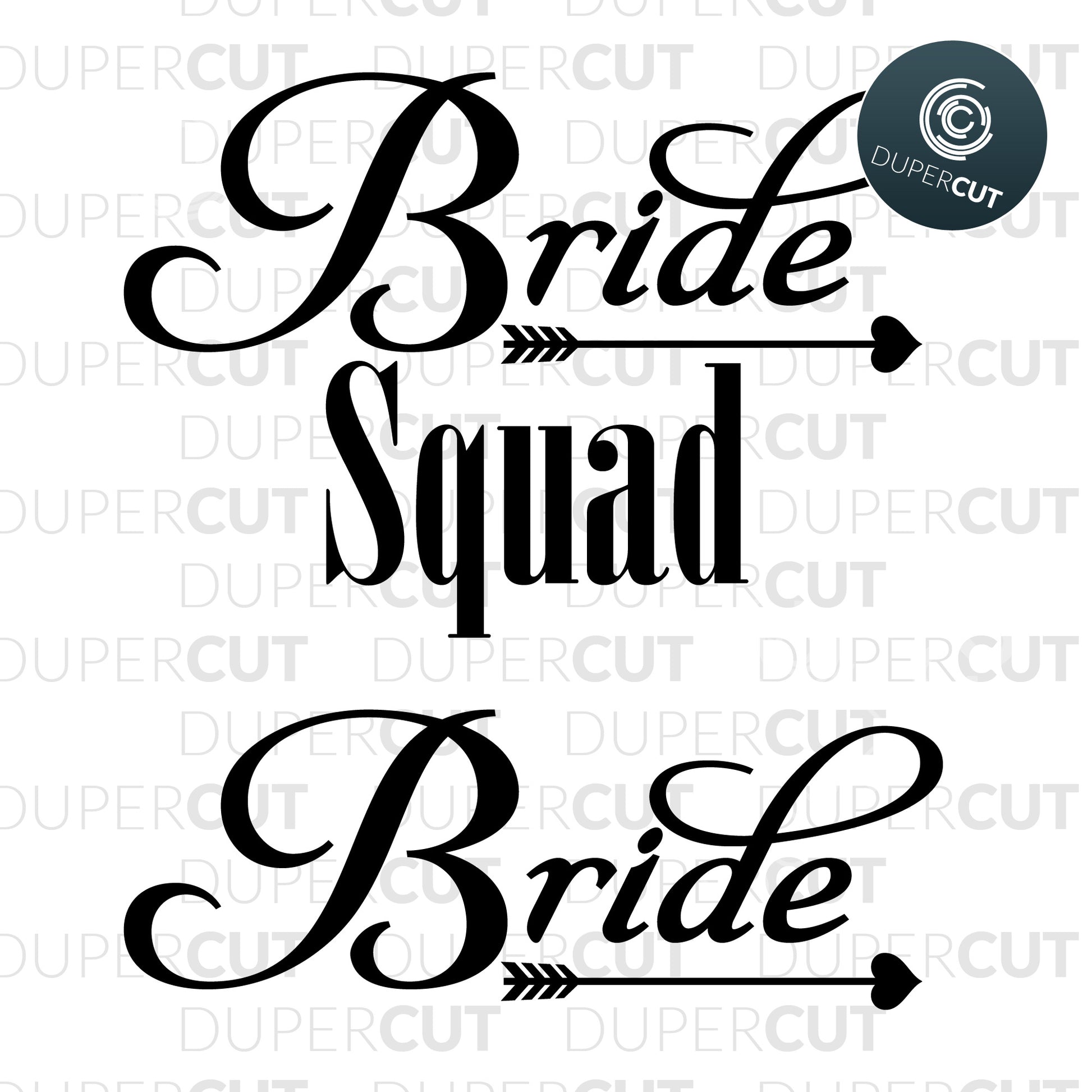 Paper cutting Template - Bride Squad - tshirt design