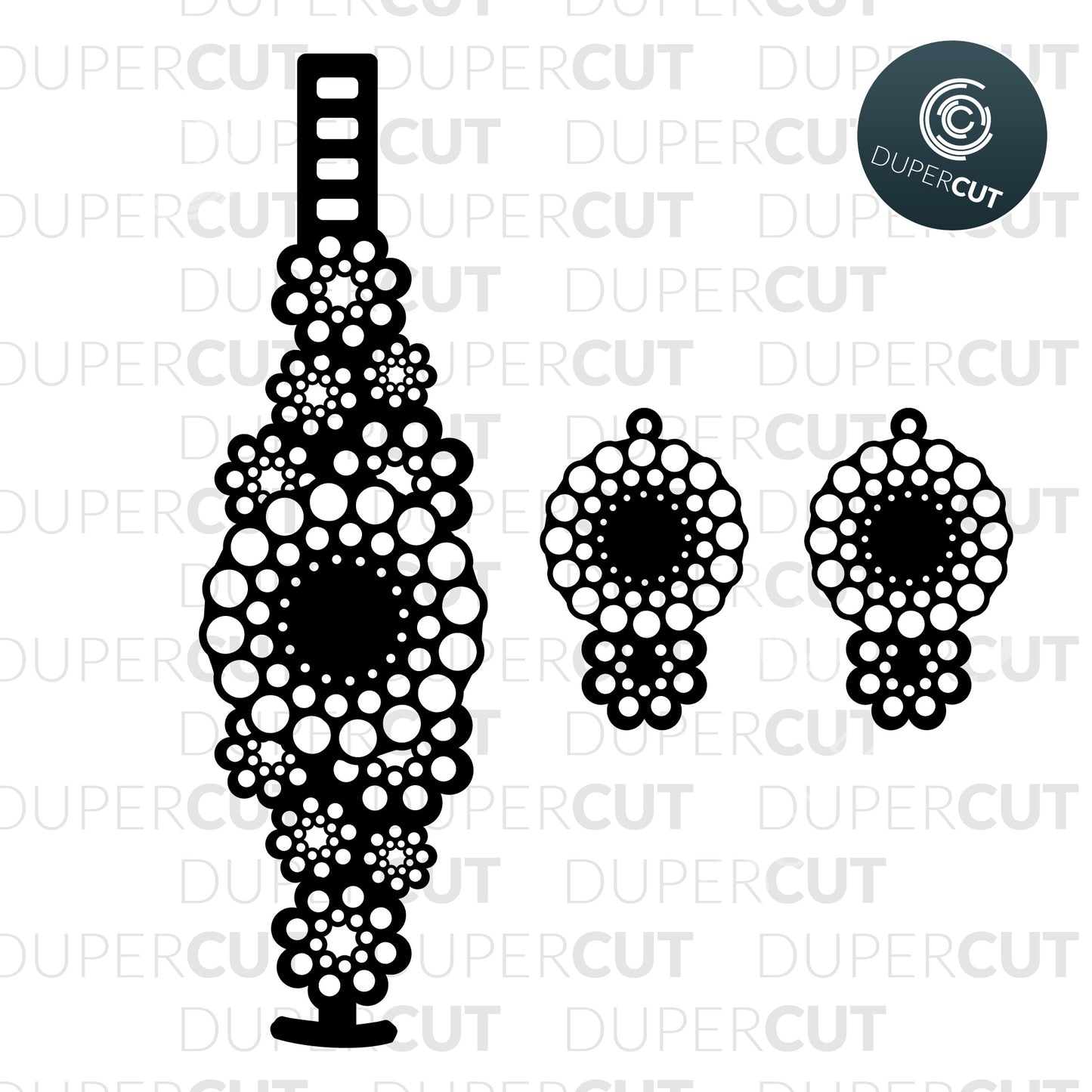 Leather Jewelry Making Template - laser cutting - Bracelets and Earrings