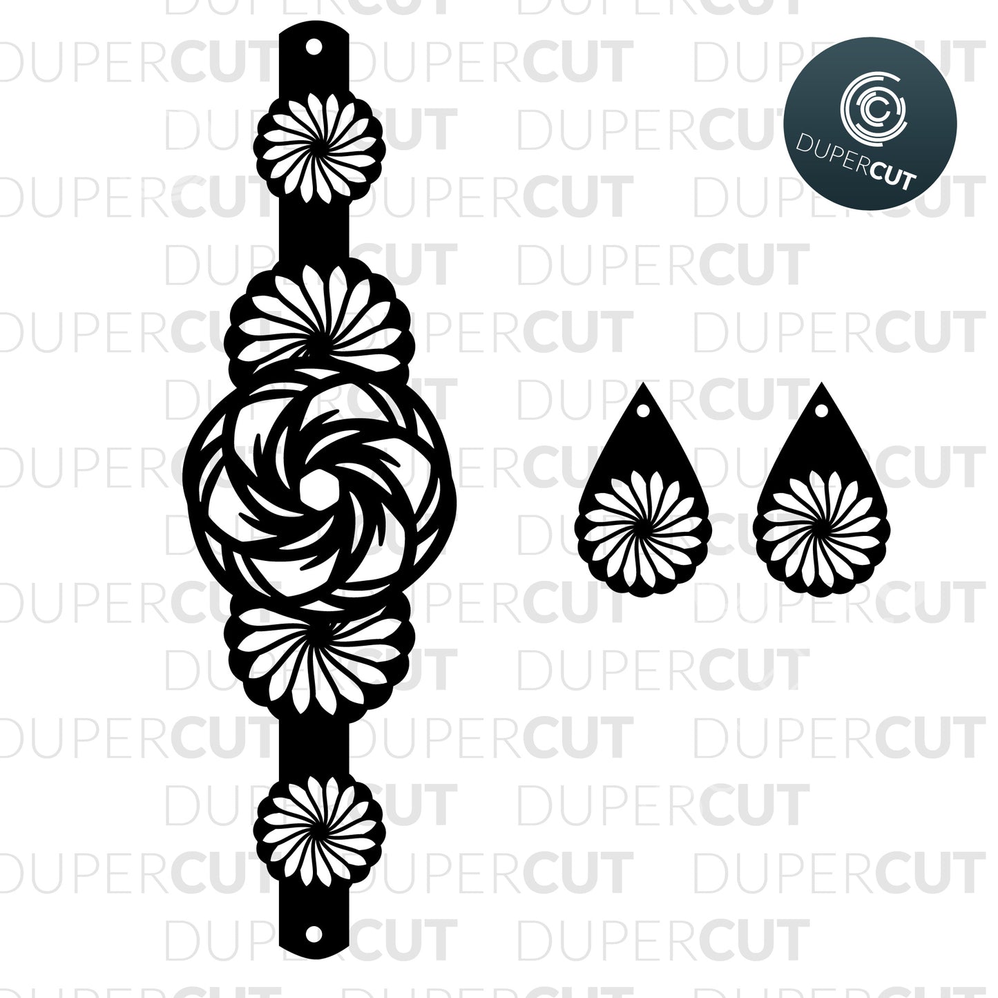Leather Jewelry Making Template - laser cutting - Bracelets and Earrings