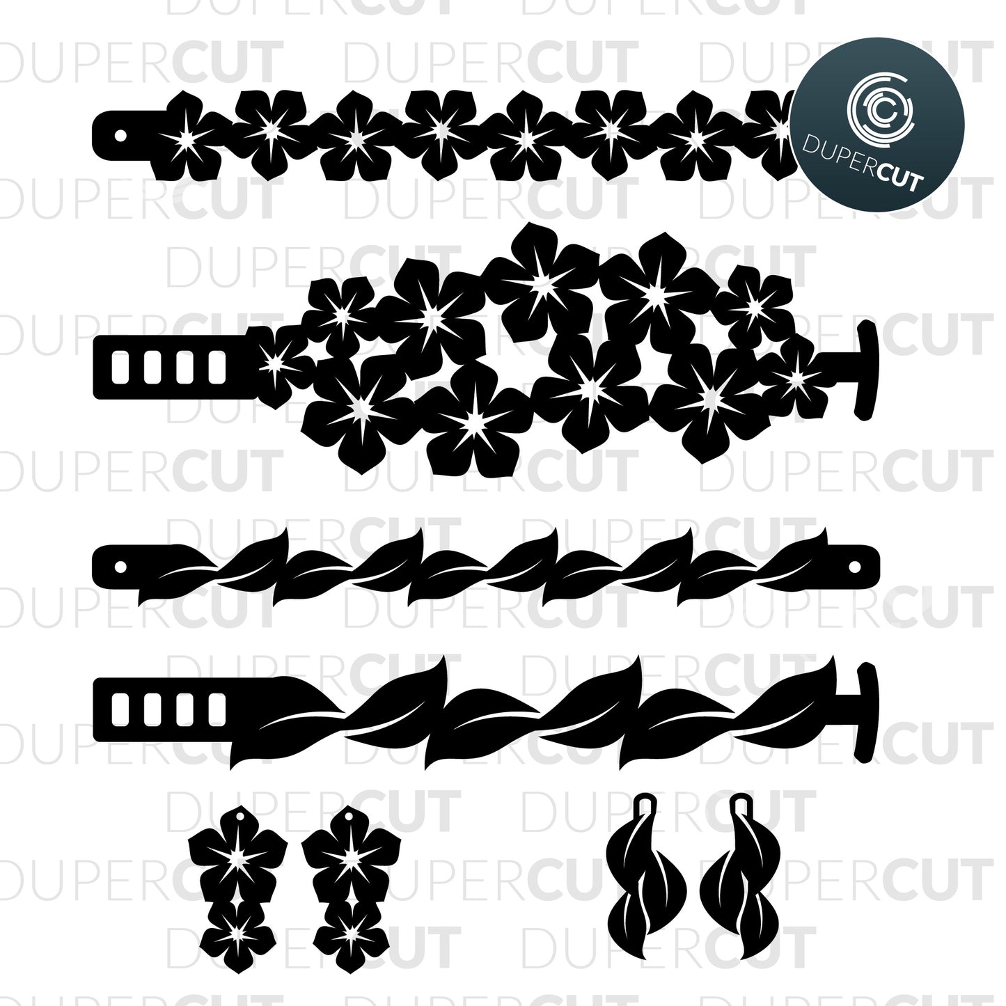 DIY Leather Bracelet Template for Cricut - Floral bracelet