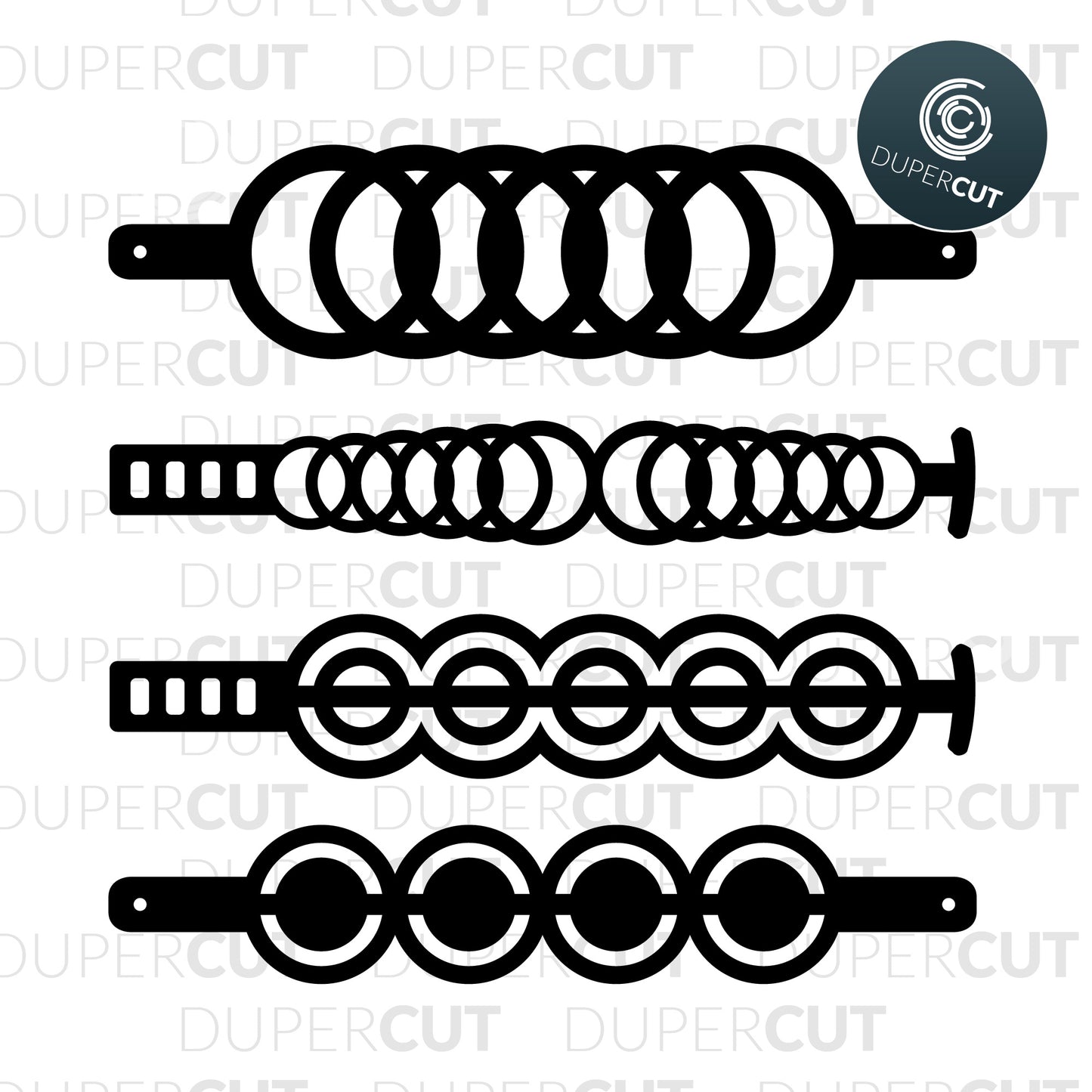 Circles Bubbles Leather Bracelet Template