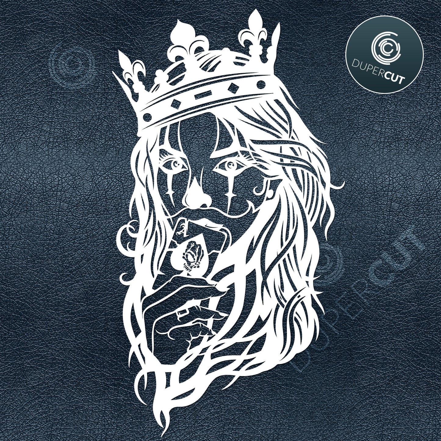 Paper cutting Template - Card Queen Girl