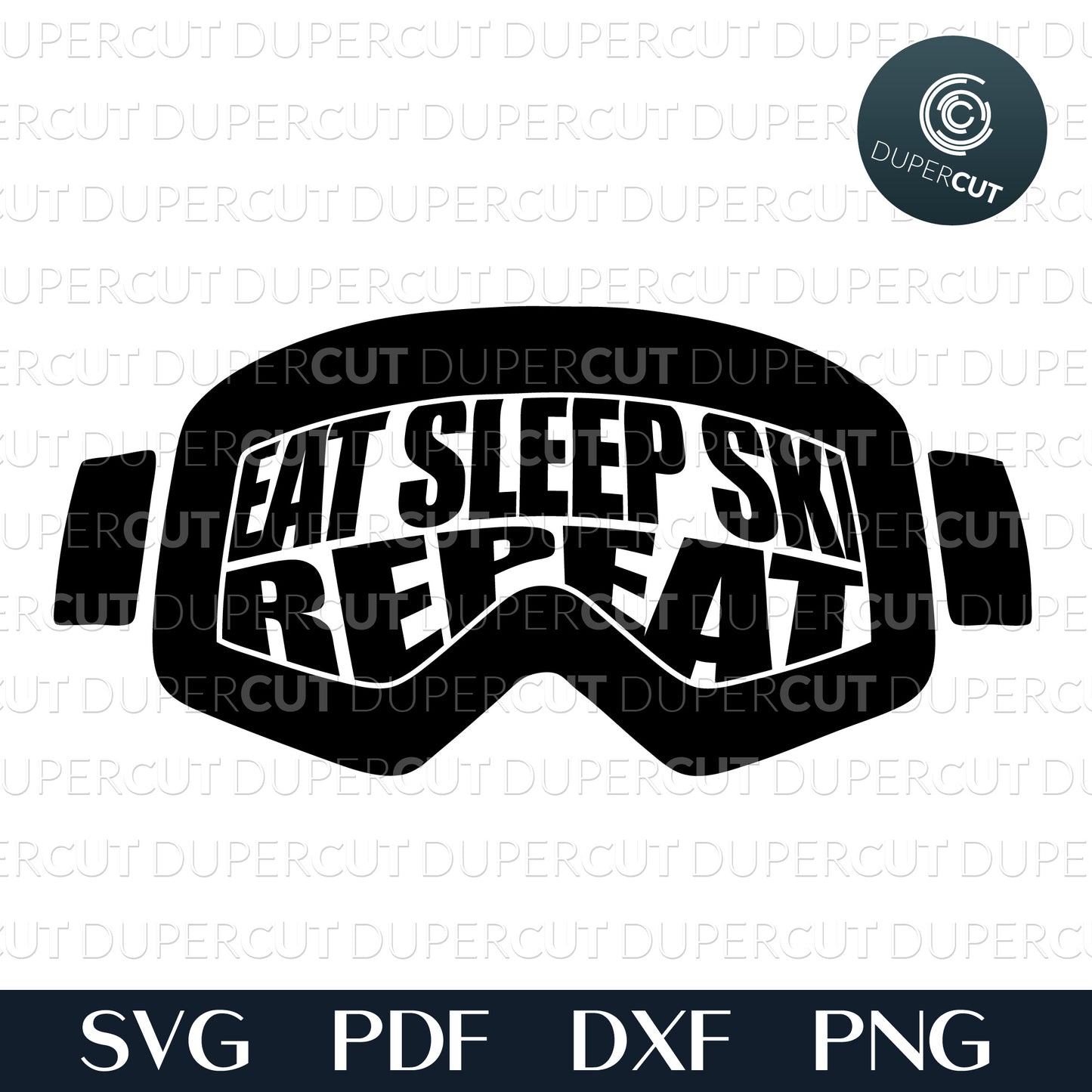 Paper cutting template - Extreme sports silhouette - skiing phrases quote