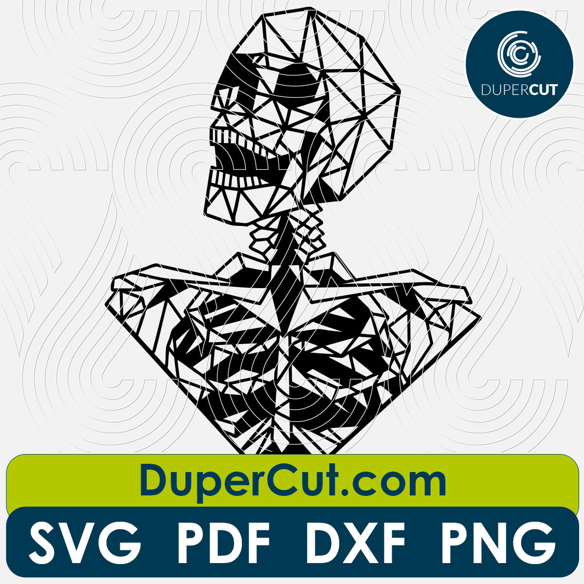 Geometric skeleton abstract - SVG DXF vector files for laser cutting and engraving by DuperCut.com