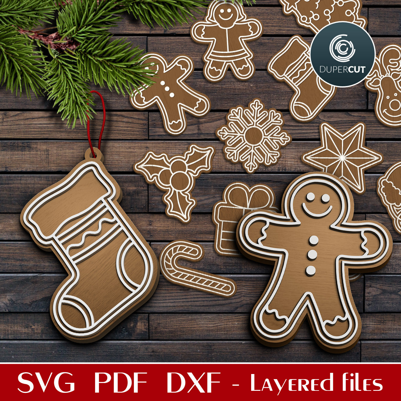 GINGERBREAD BUNDLE - 12 designs - SVG / PDF / DXF