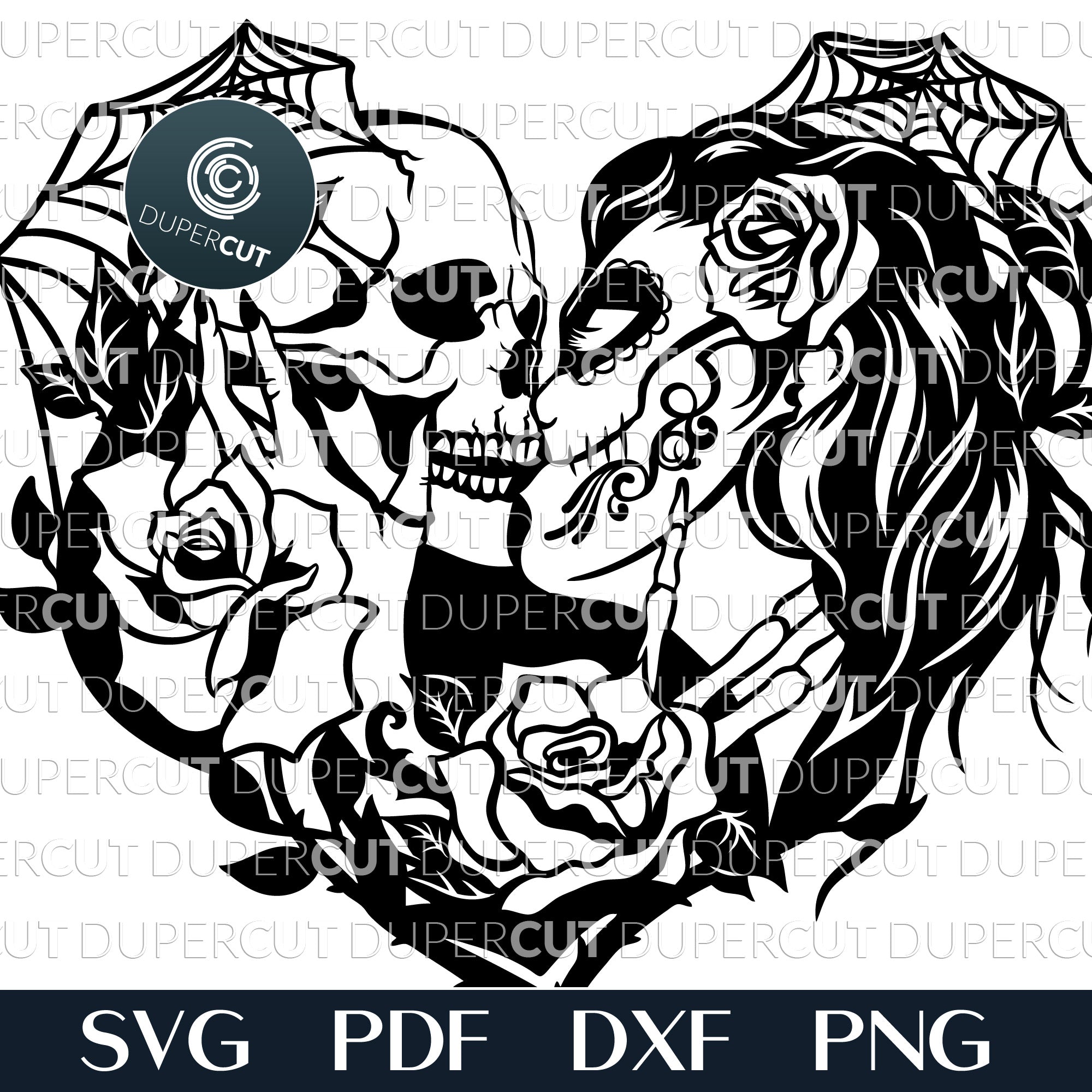 Sugar skulls - SVG file Cutting File Clipart in Svg, Eps, Dxf, Png