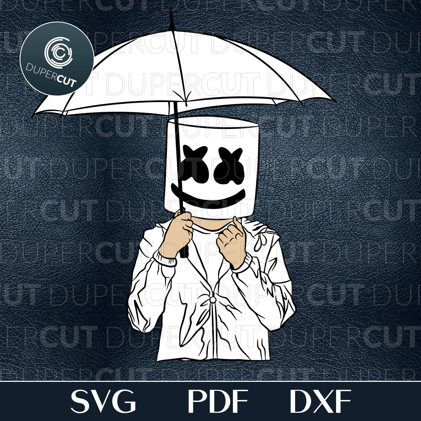 Marshmello DJ Illustration, fan art custom design. Printable SVG PNG files. For Birthday party, crafting, print and cut.