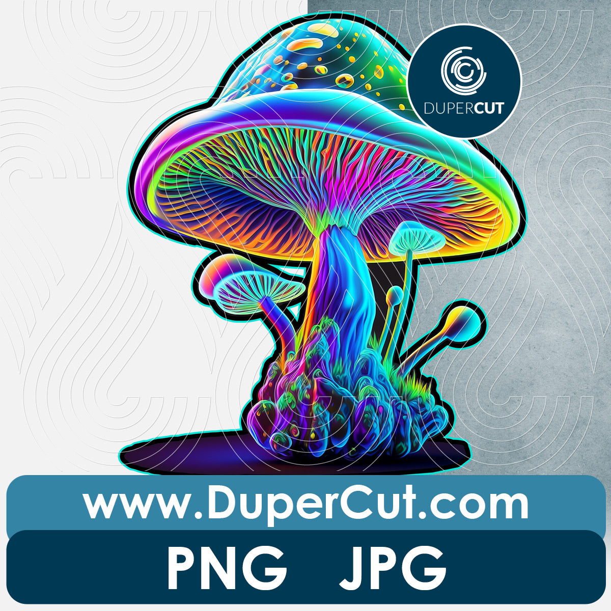 NEON MUSHROOMS - PNG / JPG