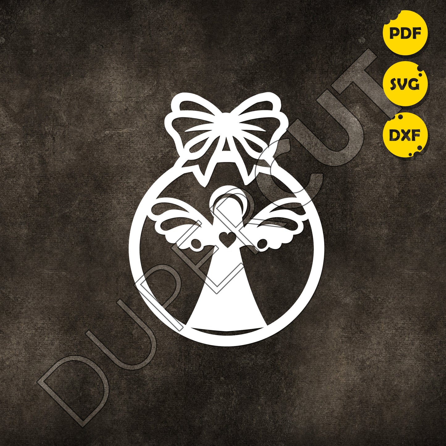 Paper Cutting Template - Christmas Angel Ornament - For beginners Cricut