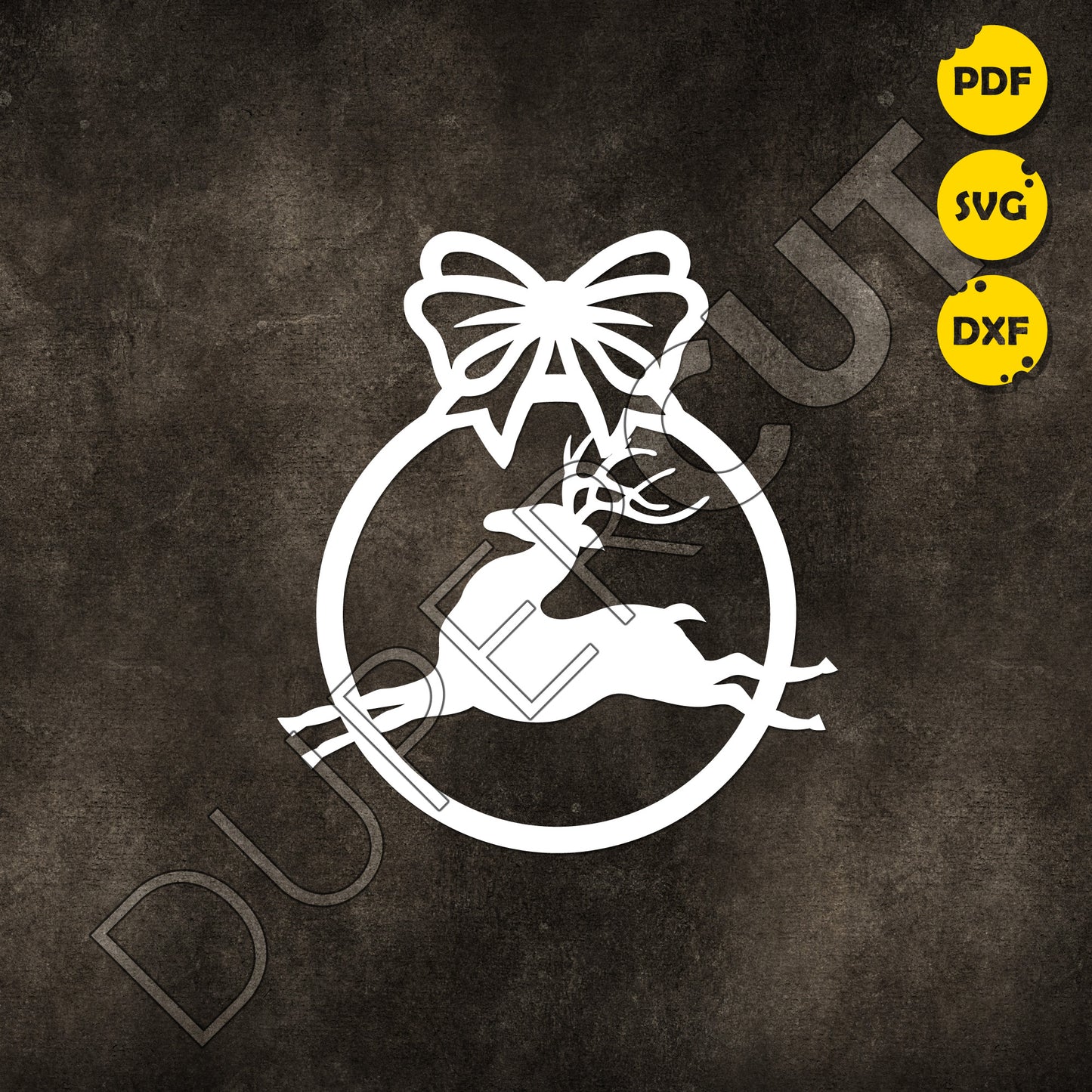 Paper cutting template - Deer Christmas Ornament