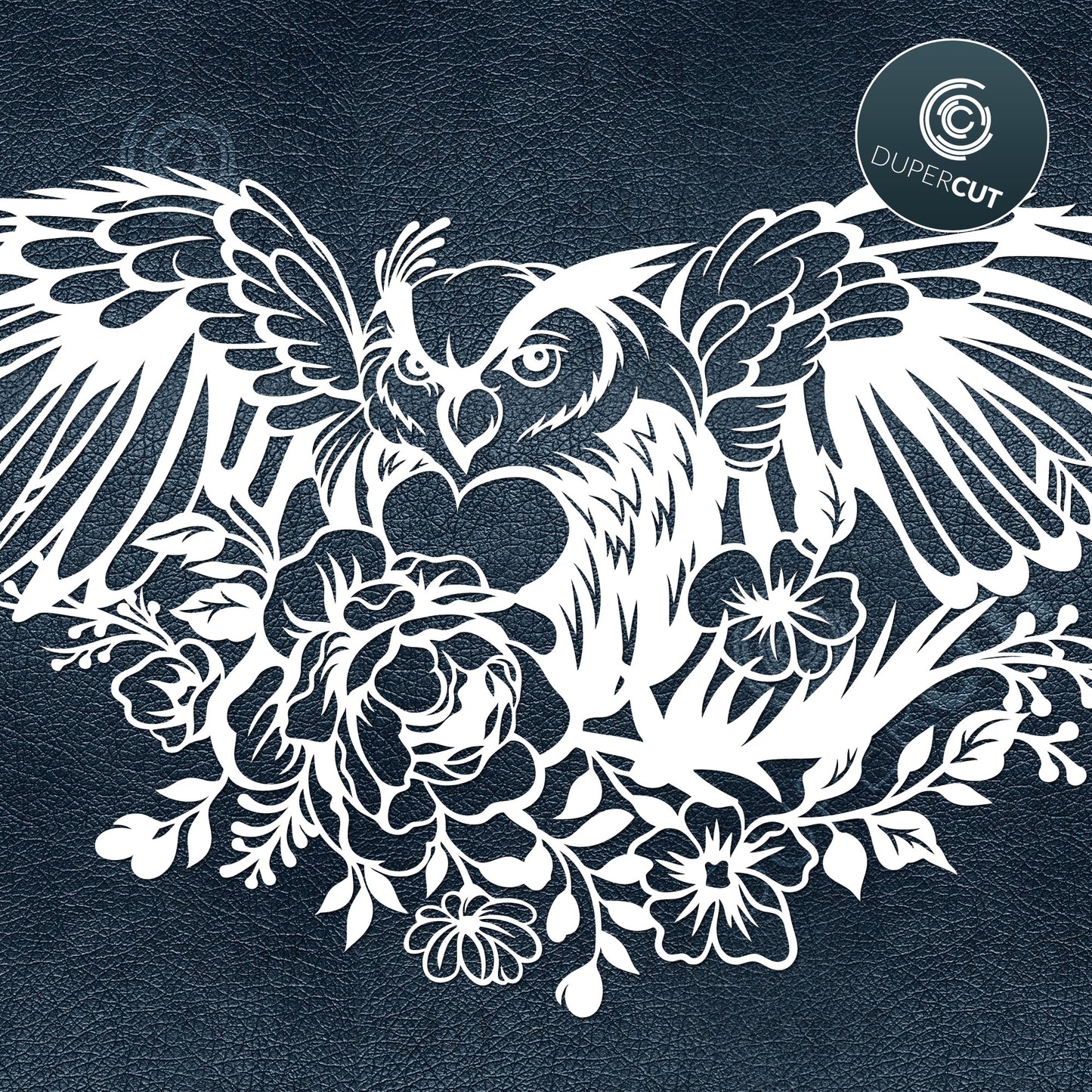 Owl flowers, cutting template - SVG DXF JPEG files for CNC machines, laser cutting, Cricut, Silhouette Cameo, Glowforge engraving