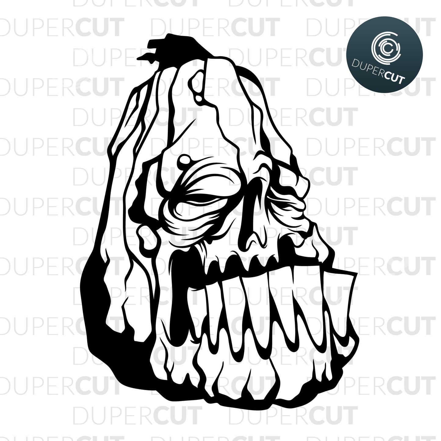 SVG PNG DXF ugly halloween pumpkin - paper cutting template, print on demand files, for Cricut, Grlowforge, Silhouette