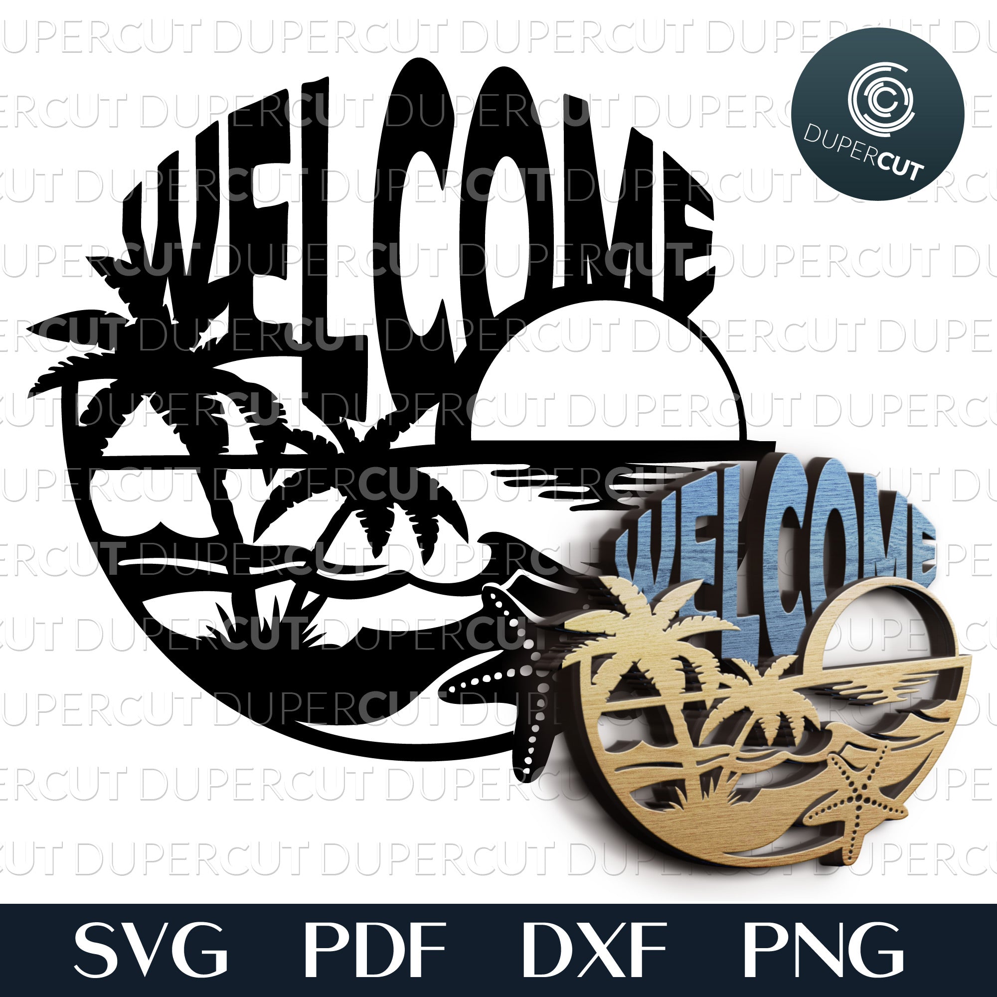 Welcome Reverse Canvas Sign - Coastal Kelder