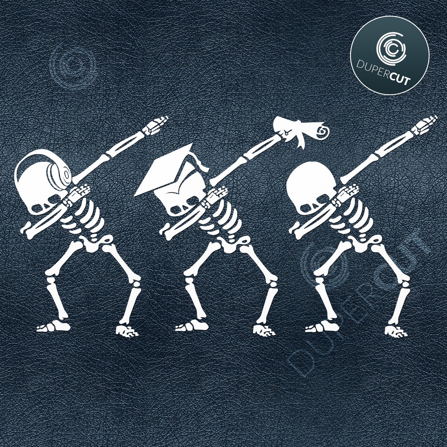 Paper Cutting Template - Dabbing skeletons - Stencil