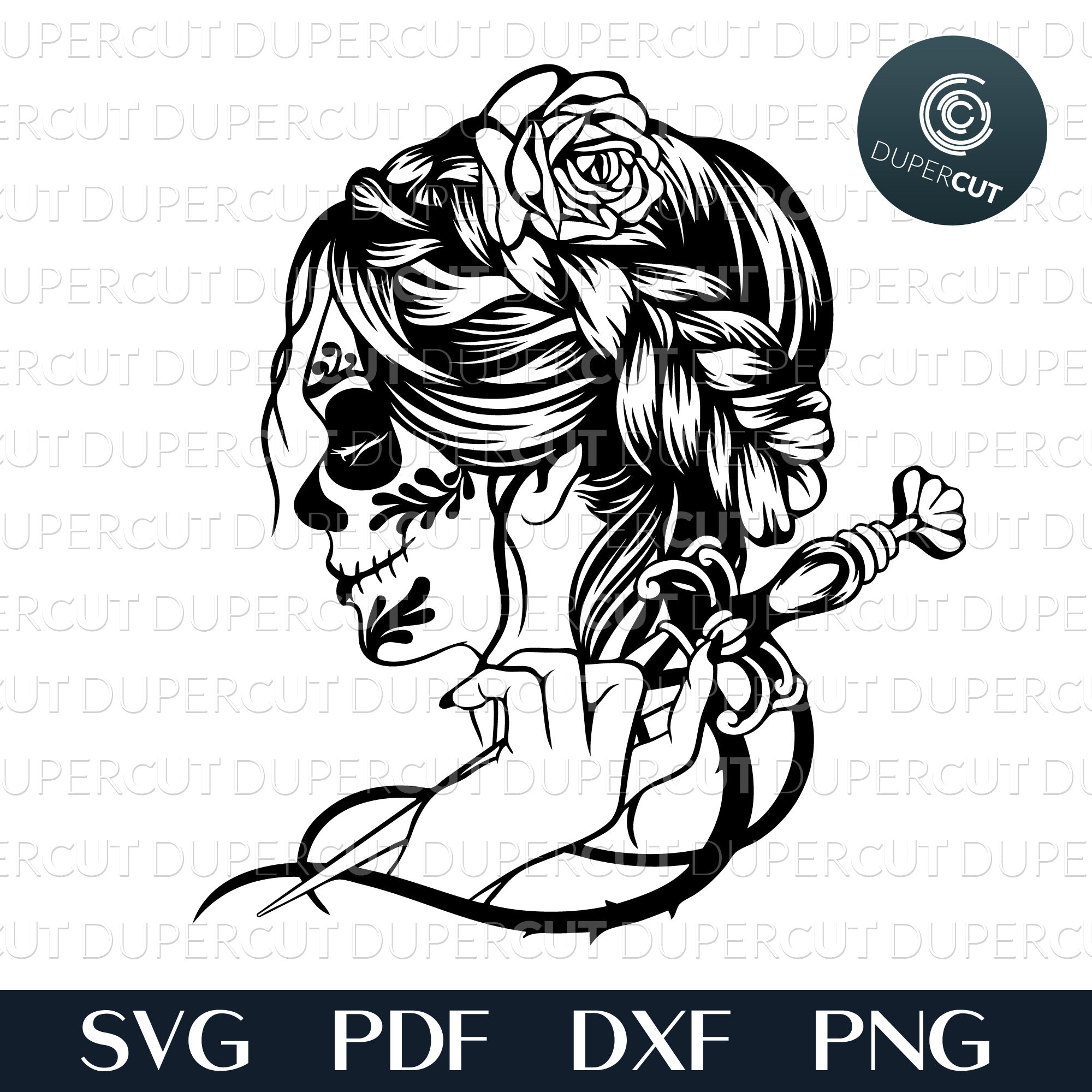 Sugar Skull Girl svg #2, Sugar Skull Woman svg, png files By