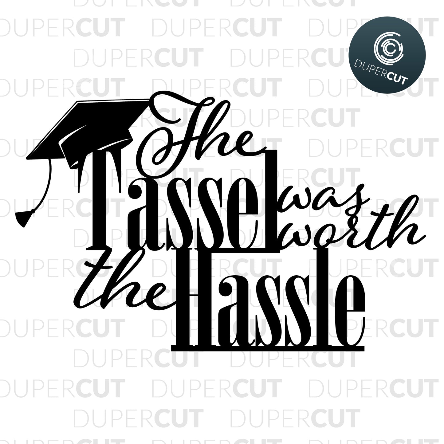 Cake topper for graduation, printable template - SVG DXF PNG files for Cricut, Glowforge, Silhouette Cameo, CNC Machines