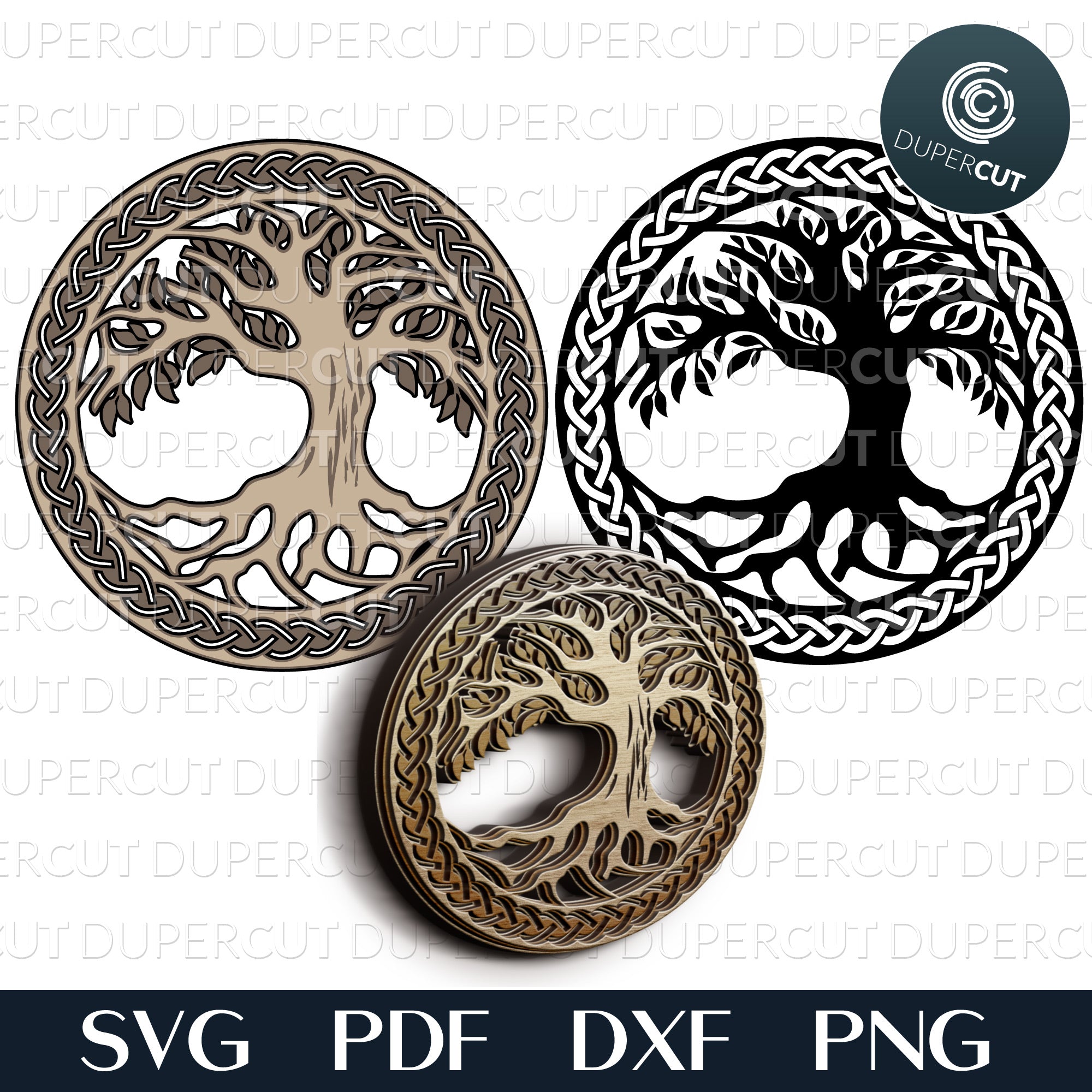 PDF Pattern, Vector DXF File and Instructional Video, Tree of Life Bag