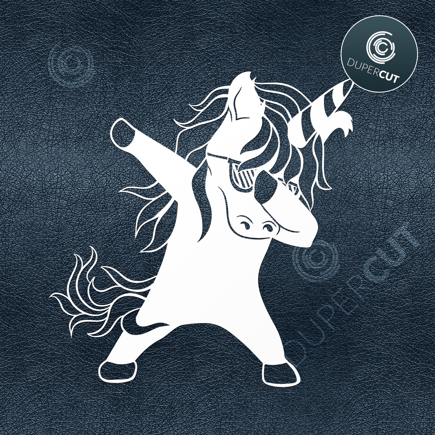 2 Designs - DABBING UNICORNS - SVG / PDF / DXF by DuperCut.