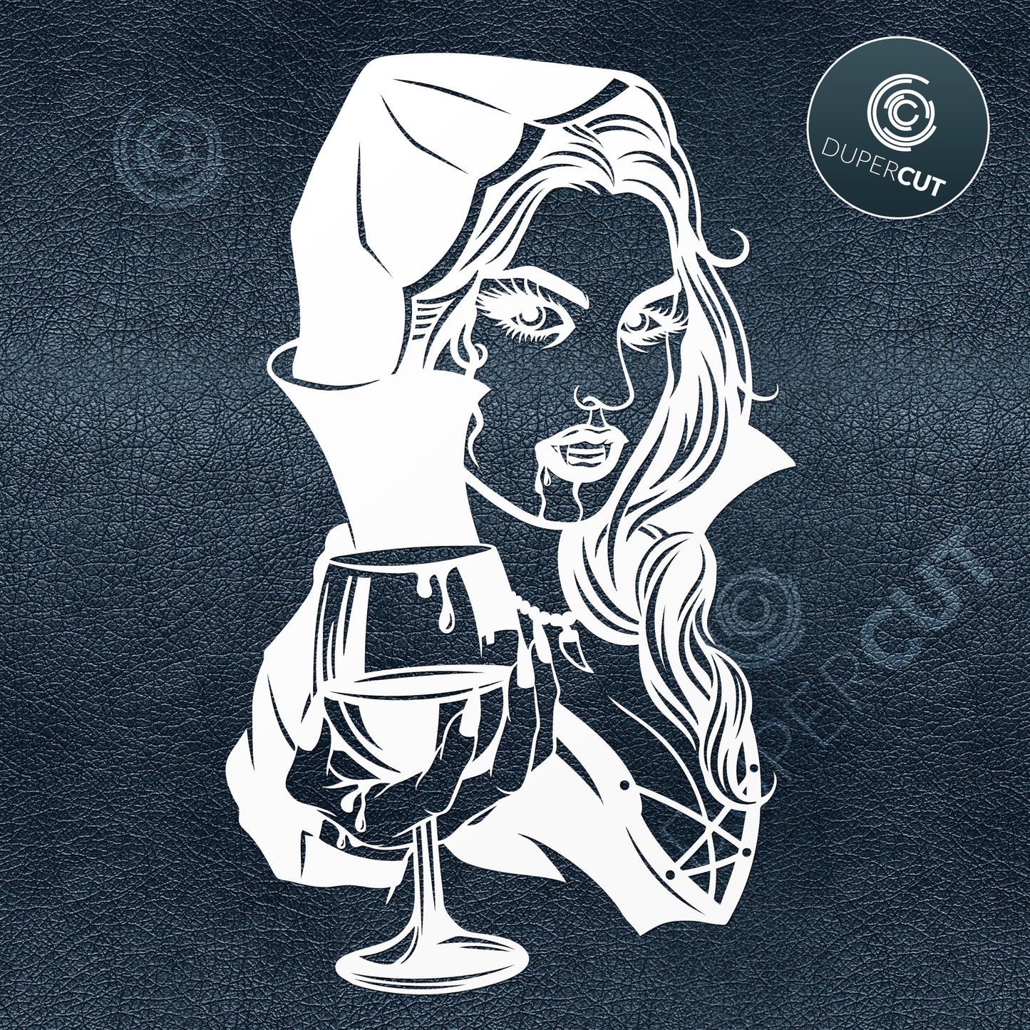 SVG PNG DXF Halloween Vampire girl - paper cutting template, print on demand files, for Cricut, Grlowforge, Silhouette