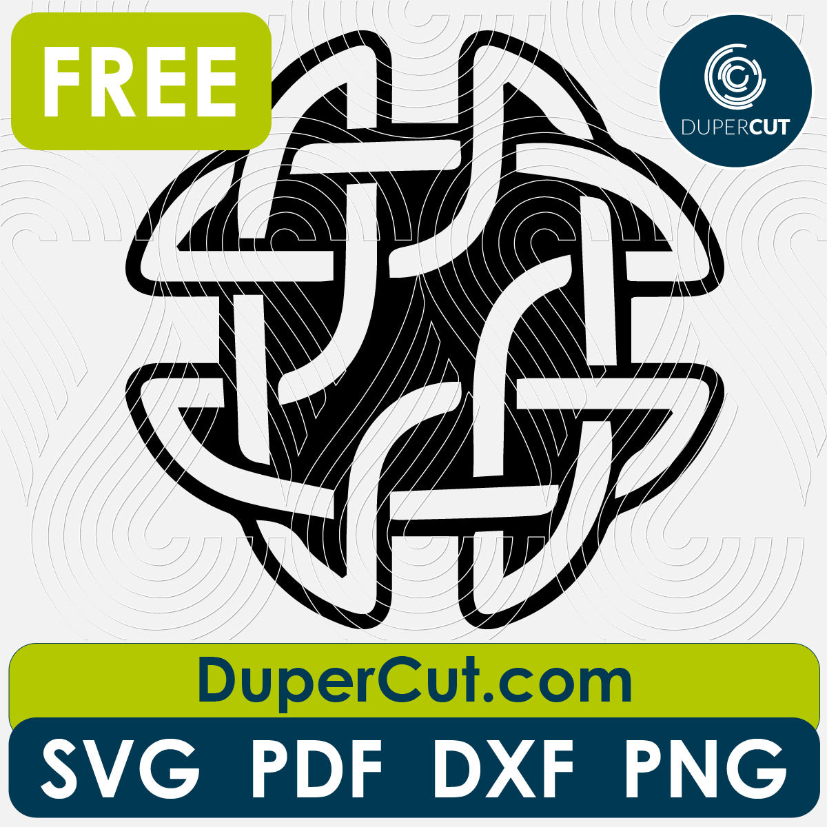 Celtic knot irish design, FREE cutting template SVG PNG DXF files for Glowforge, Cricut, Silhouette, CNC laser router by DuperCut.com