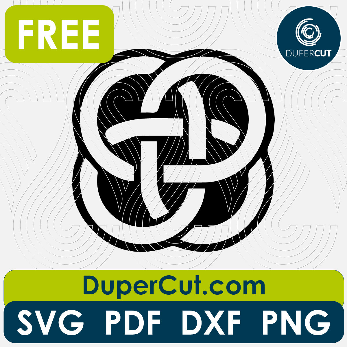 Celtic knot irish design, FREE cutting template SVG PNG DXF files for Glowforge, Cricut, Silhouette, CNC laser router by DuperCut.com