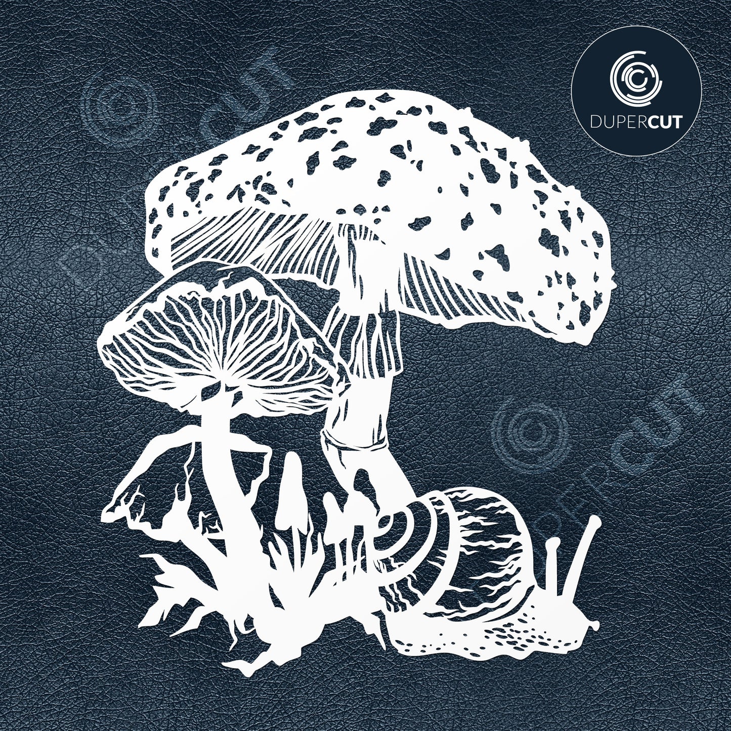 Mushrooms SVG JPEG DXF files. Template for paper cutting, laser, print on demand. For use with Cricut, Glowforge, Silhouette Cameo, CNC machines. Personal or commercial license.