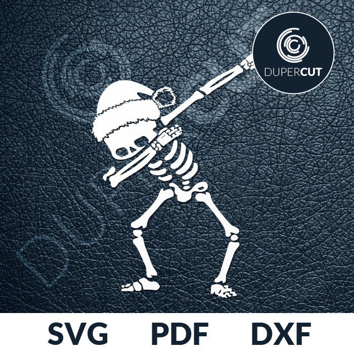 Paper cutting template - Christmas skeleton dabbing