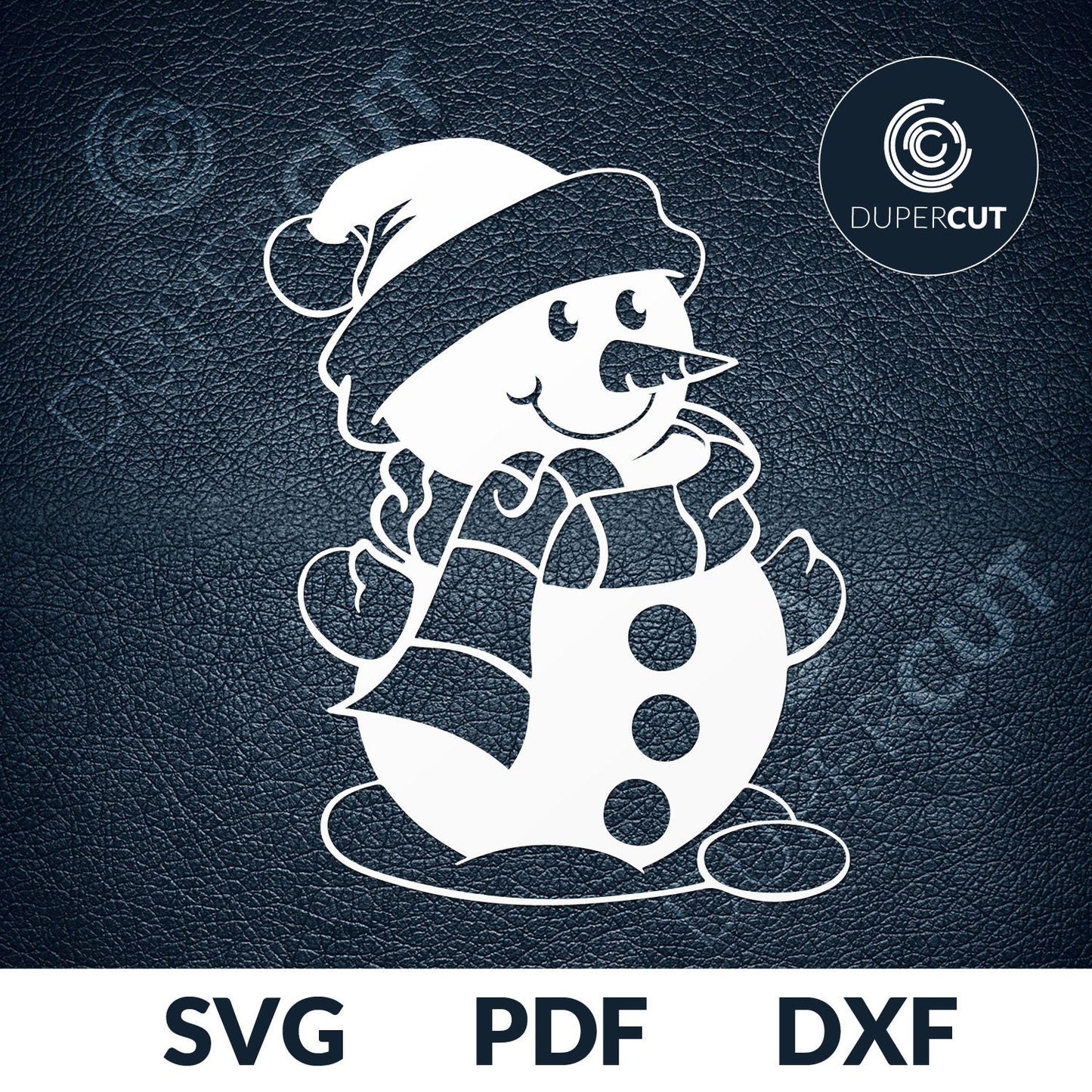 2 Designs - SNOWMAN & CANDYCANE - SVG / PDF / DXF by DuperCut.