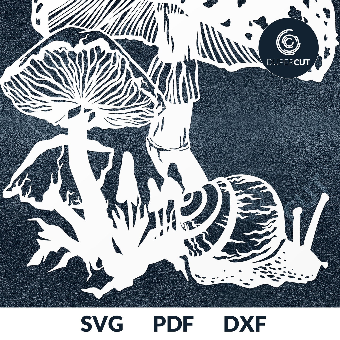 Mushrooms SVG JPEG DXF files. Template for paper cutting, laser, print on demand. For use with Cricut, Glowforge, Silhouette Cameo, CNC machines. Personal or commercial license.