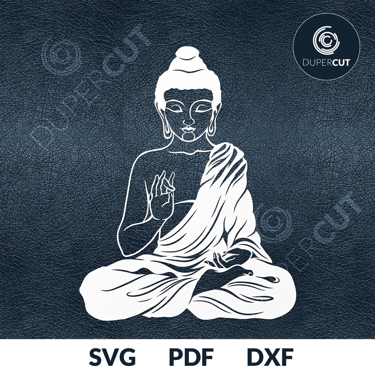 2 Designs - SITTING BUDDHA - SVG / PDF / DXF by DuperCut.