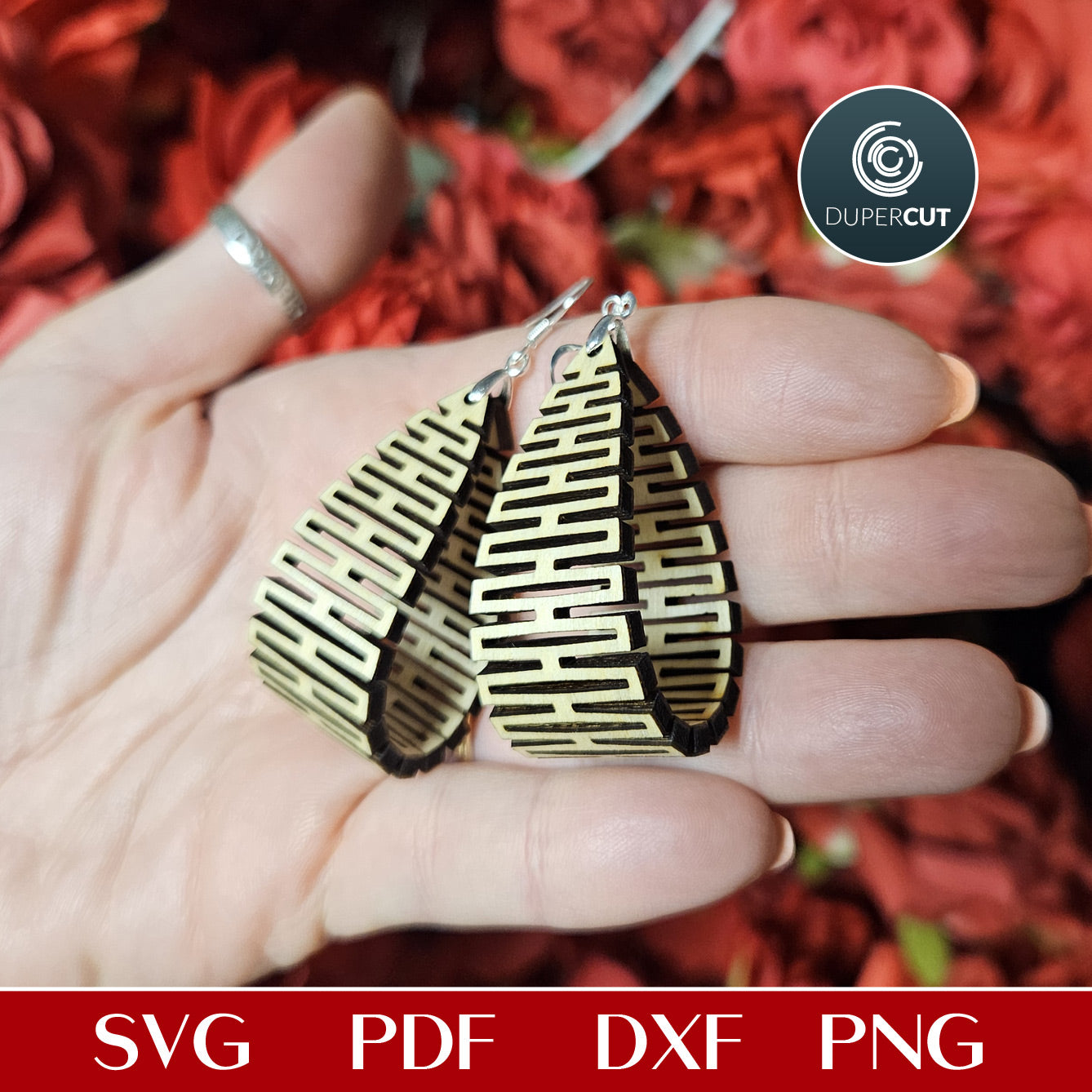 3D FLEXIBLE EARRINGS SVG DXF – DuperCut