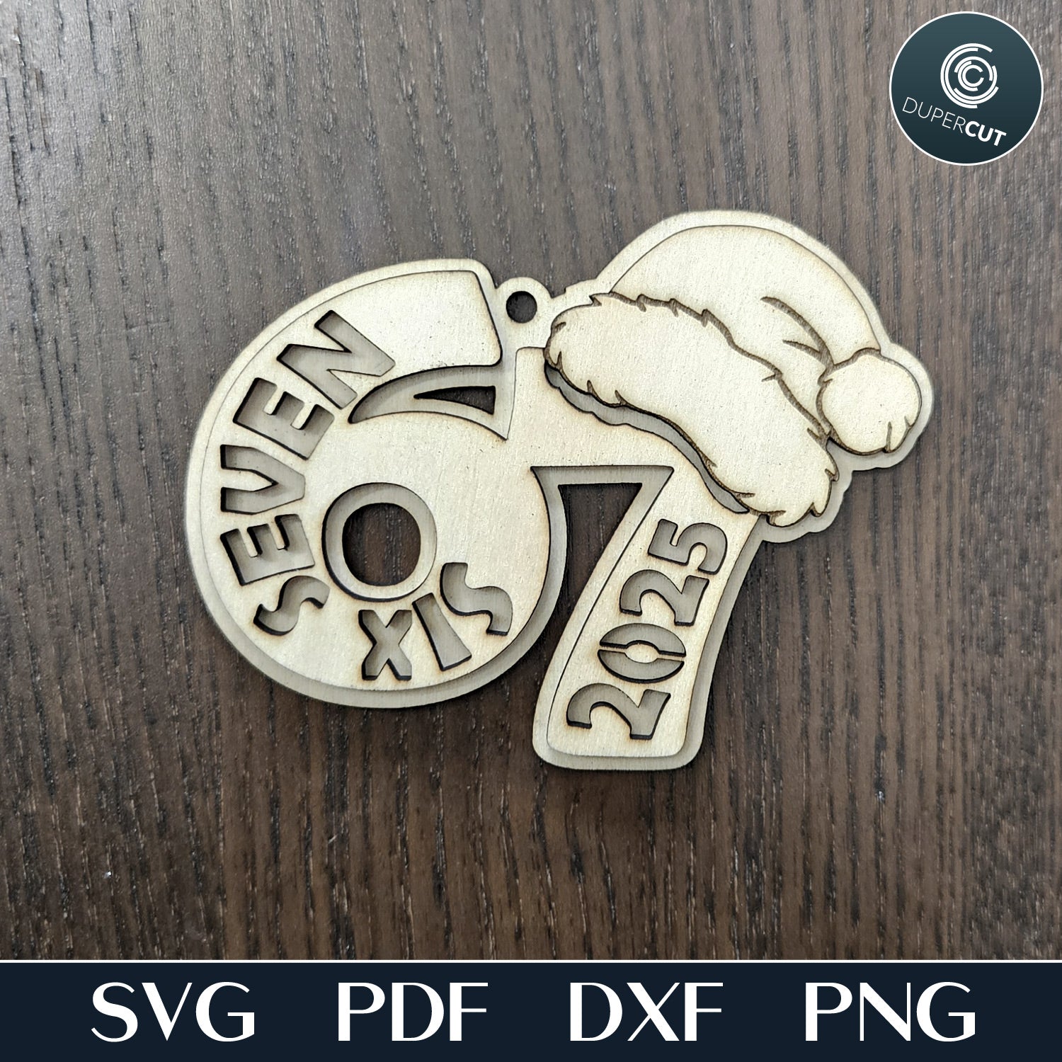 Six Seven - viral personalized Christmas ornament - add custom name - layered laser cut file for Glowforge, Xtool, Cricut, CNC plasma machines by www.DuperCut.com