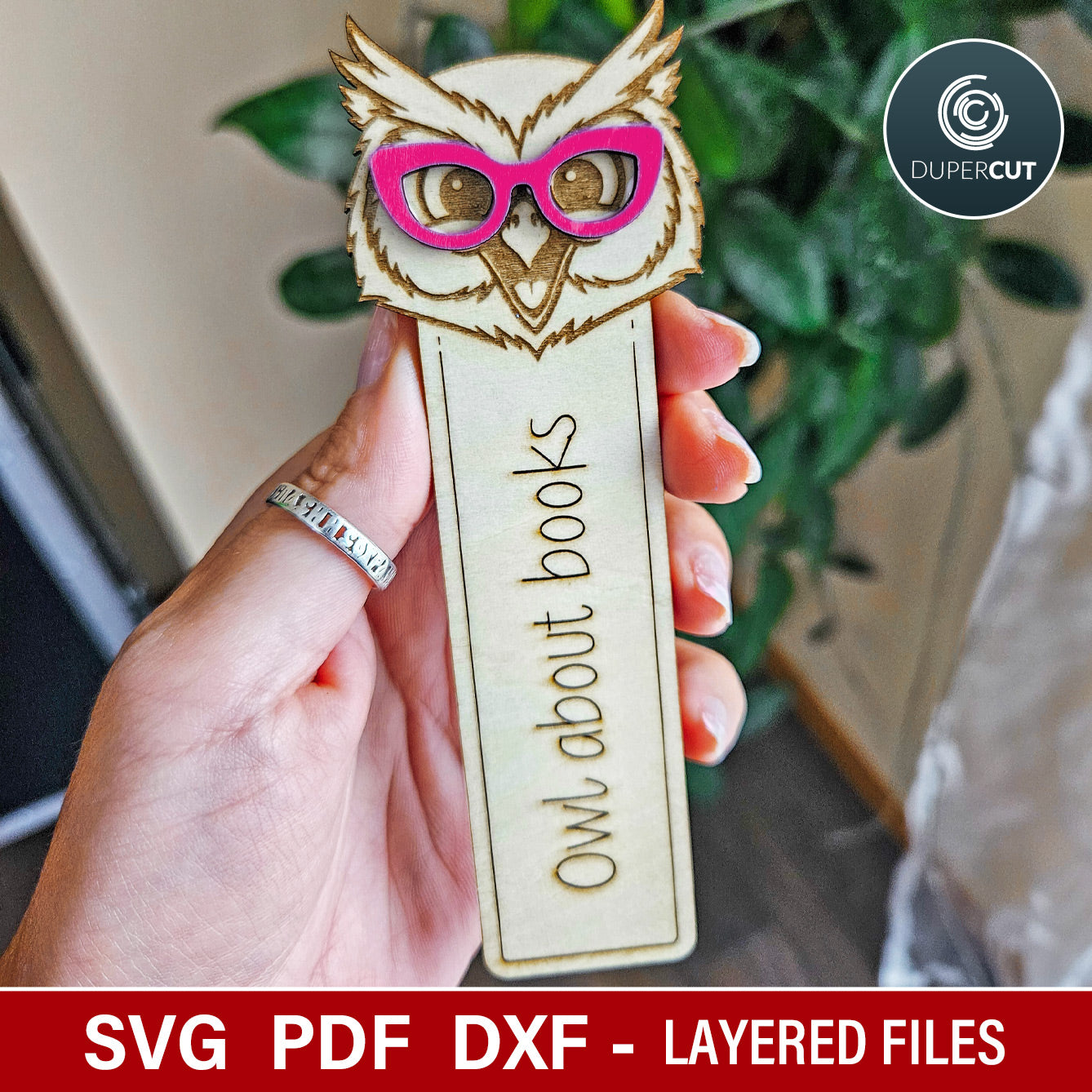 Cute Animals in eyeglasses bookmarks bundle, personalized text, laser cut vector files SVG, for laser cutting machines by www.DuperCut.com