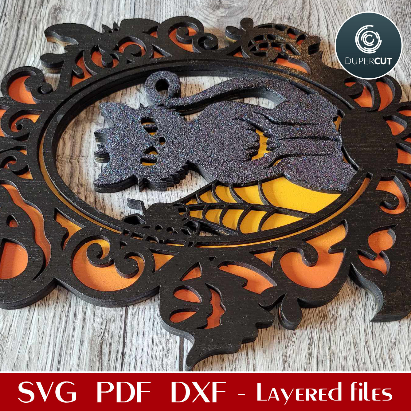 BLACK CAT FRAME - SVG / PDF / DXF / PNG