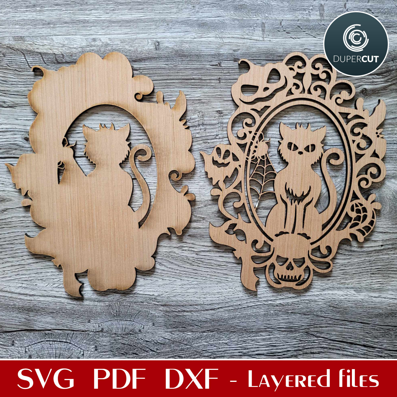 BLACK CAT FRAME - SVG / PDF / DXF / PNG