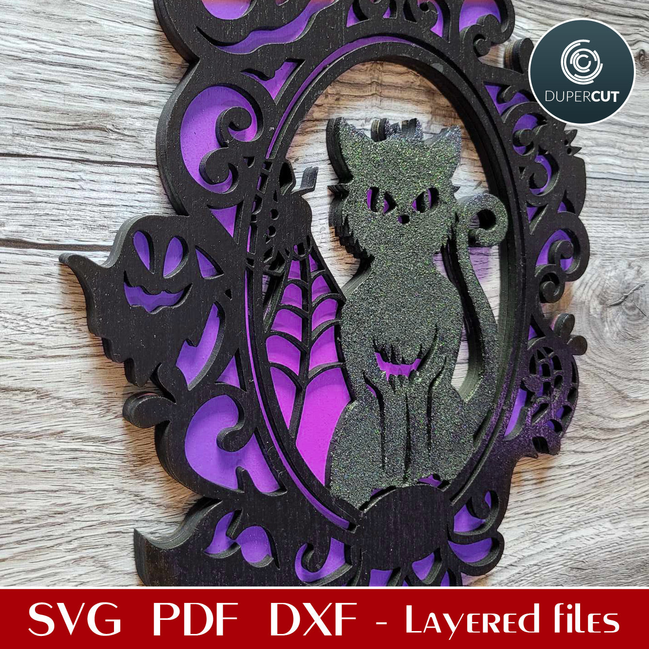 BLACK CAT FRAME - SVG / PDF / DXF / PNG