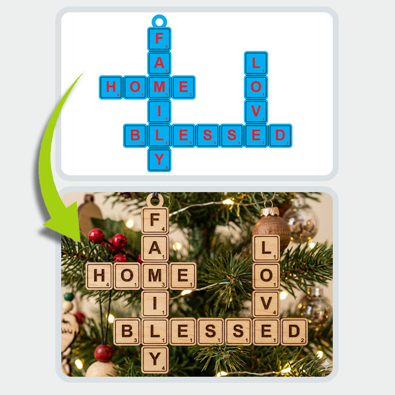 Online word tile ornament SVG generator. Create custom letter tile tags, keychains and more, then download a laser-ready file for cutting. By www.DuperCut.com