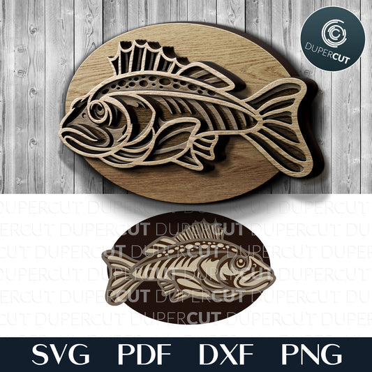 Fish plaque mount, personalized gift for dad, love fishing cabin decor, layered SVG DXF laser cutting files for Glowforge, Cricut, CNC plasma pattern by www.DuperCut.com