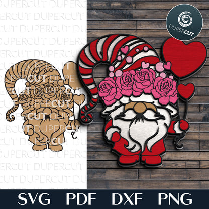 GNOME WITH HEART - SVG / DXF