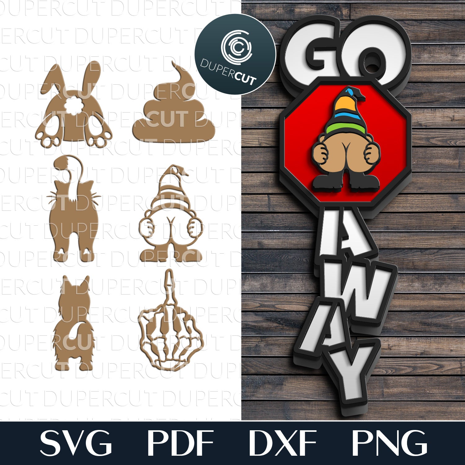 GO AWAY SIGN interchangeable - SVG / DXF – DuperCut