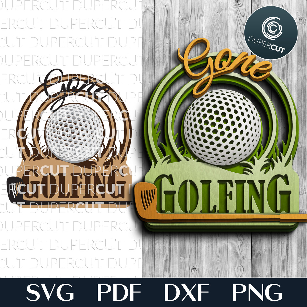 GONE GOLFING SIGN - SVG / DXF – DuperCut