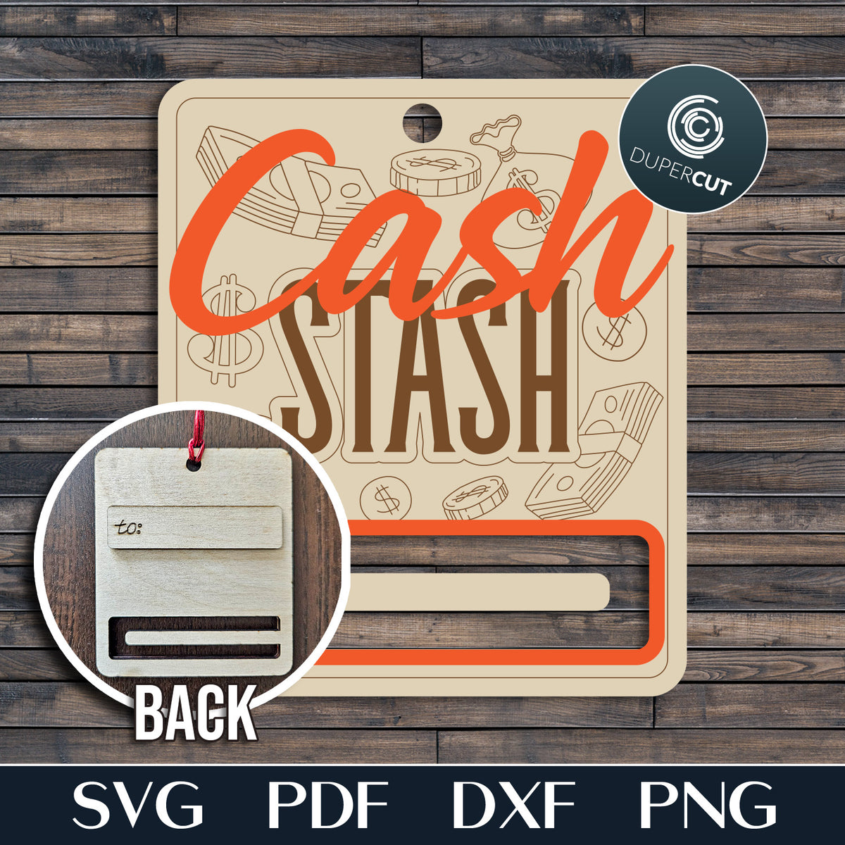 Vector Stash CASH STASH Money Holder Ornament - SVG – DuperCut