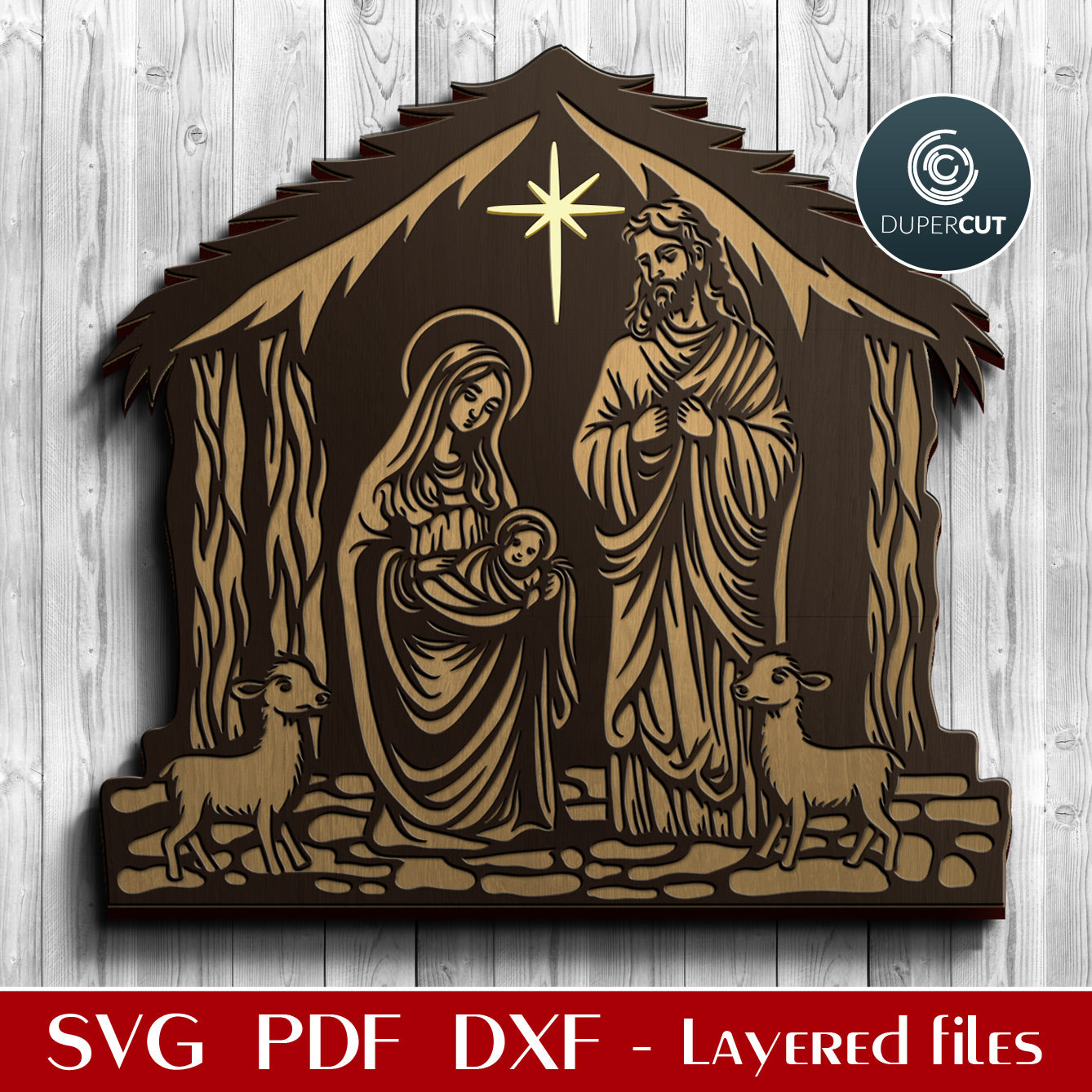 Oh Holy Night SVG / Nativity Scene SVG / Cut File / Cricut / Commercial use / Silhouette / DXF file / Christmas decoration