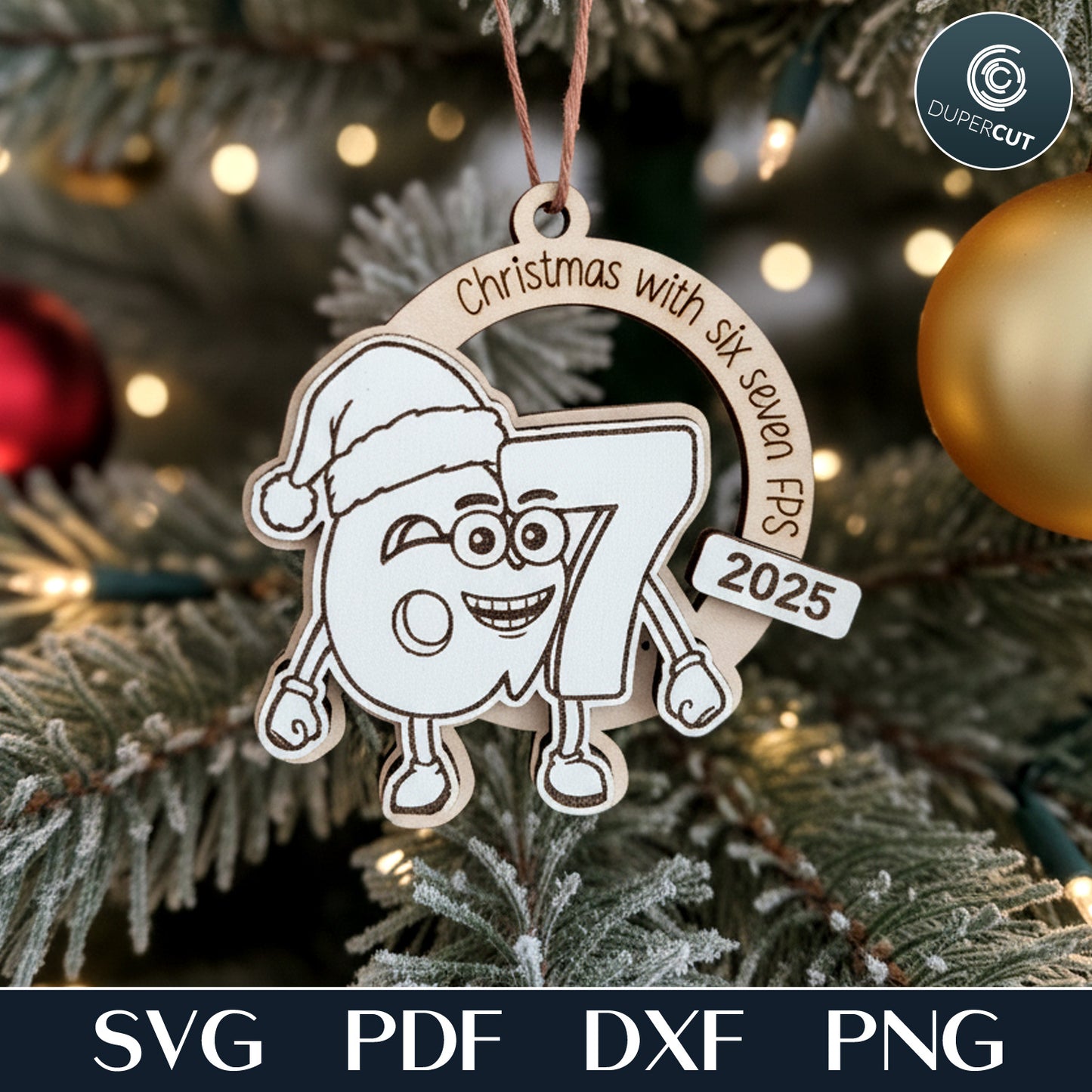 Six Seven 67 meme, kids ornaments bestseller 2025, layered SVG file for laser cutting machines Glowforge, Xtool, CNC Plasma machines by www.DuperCut.com